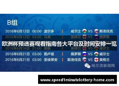 欧洲杯预选赛观看指南各大平台及时间安排一览